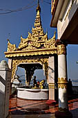 Myanmar - Sagaing, Shwe-kyet-kay a pagoda on a steep bank of the River close to the two parallel bridges linking Sagaing and Amarapura. 